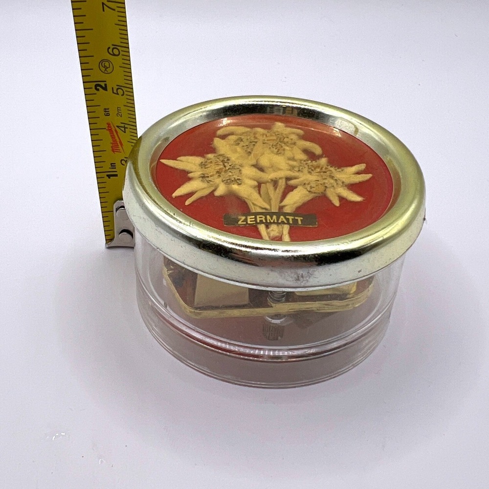 Mapsa Music Box Set Small Gold Vintage Swiss Edelweiss Zermatt Excellent - Picture 6 of 7